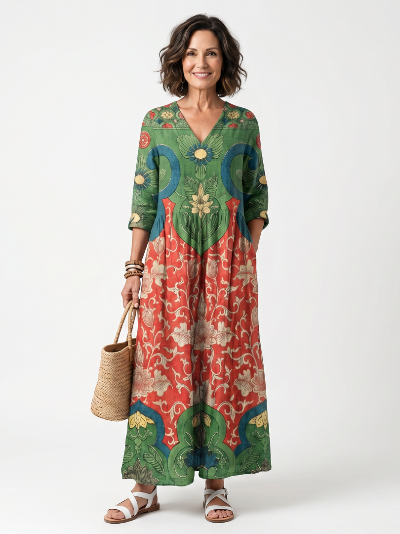 Sloane | Midi Dress with V-Neck