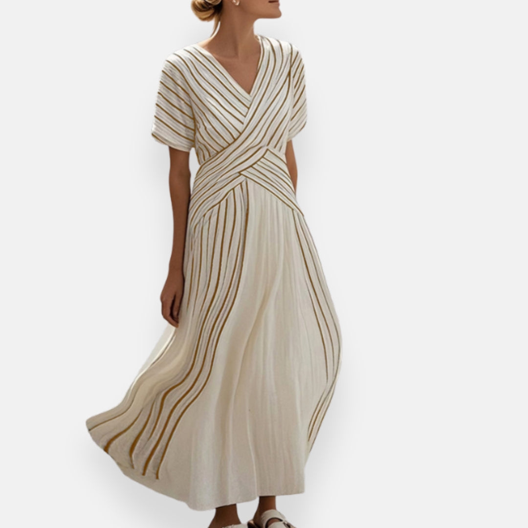 Flowing Dress with Elegant Stripes