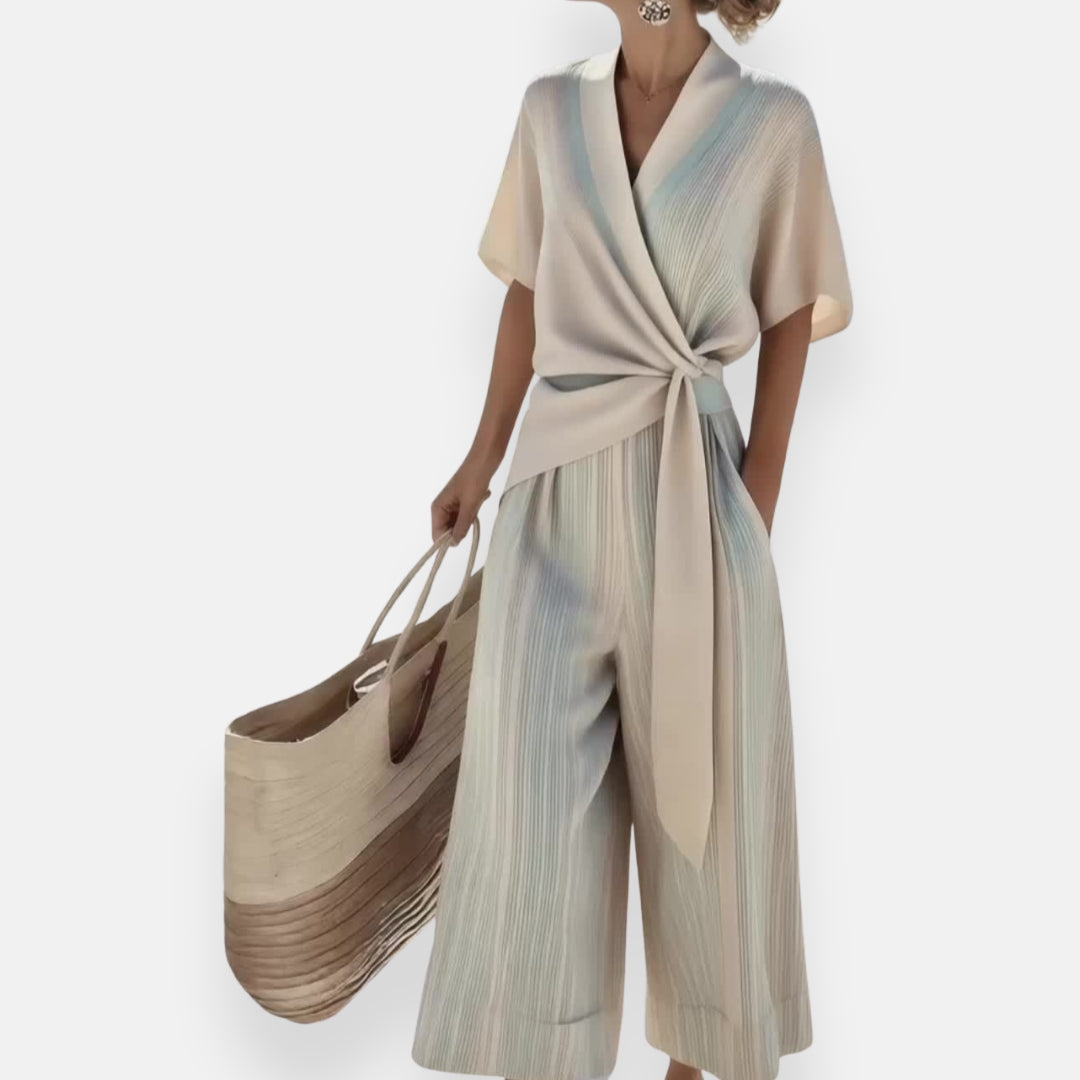 Fluid Jumpsuit with Tied Belt