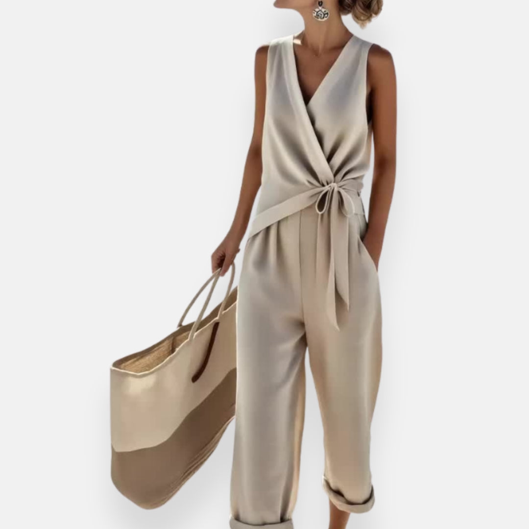 Draped Jumpsuit with Knot