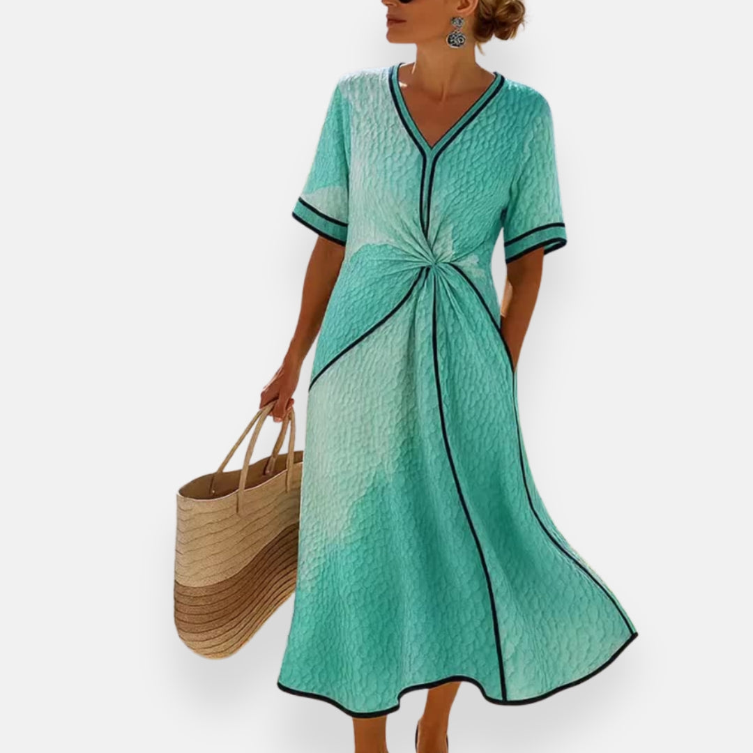 Dress with Knot and Borders