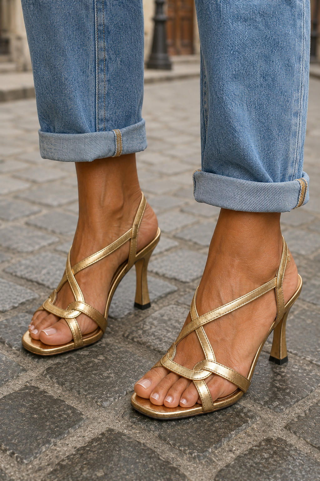 Golden Summer Charm Heeled Sandals