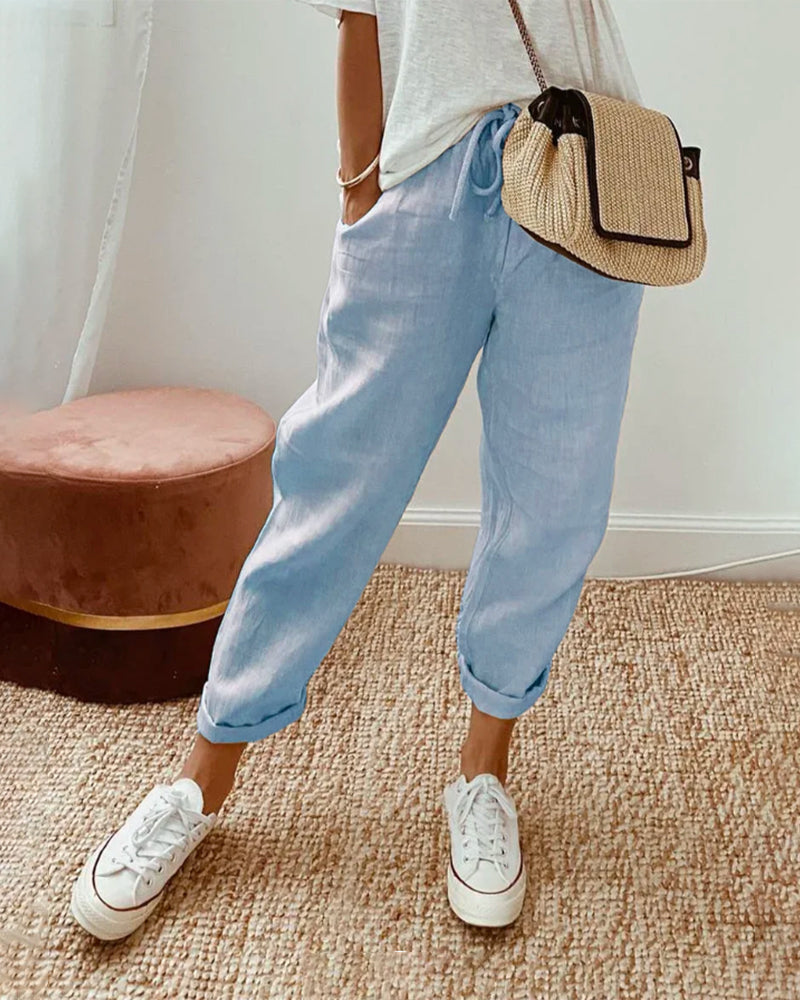 Elegant High-Waisted Casual Pants