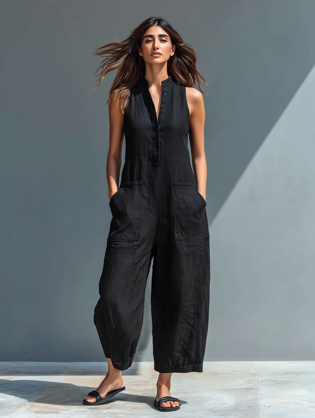 Arabella | Chic Sleeveless Linen-Blend Jumpsuit