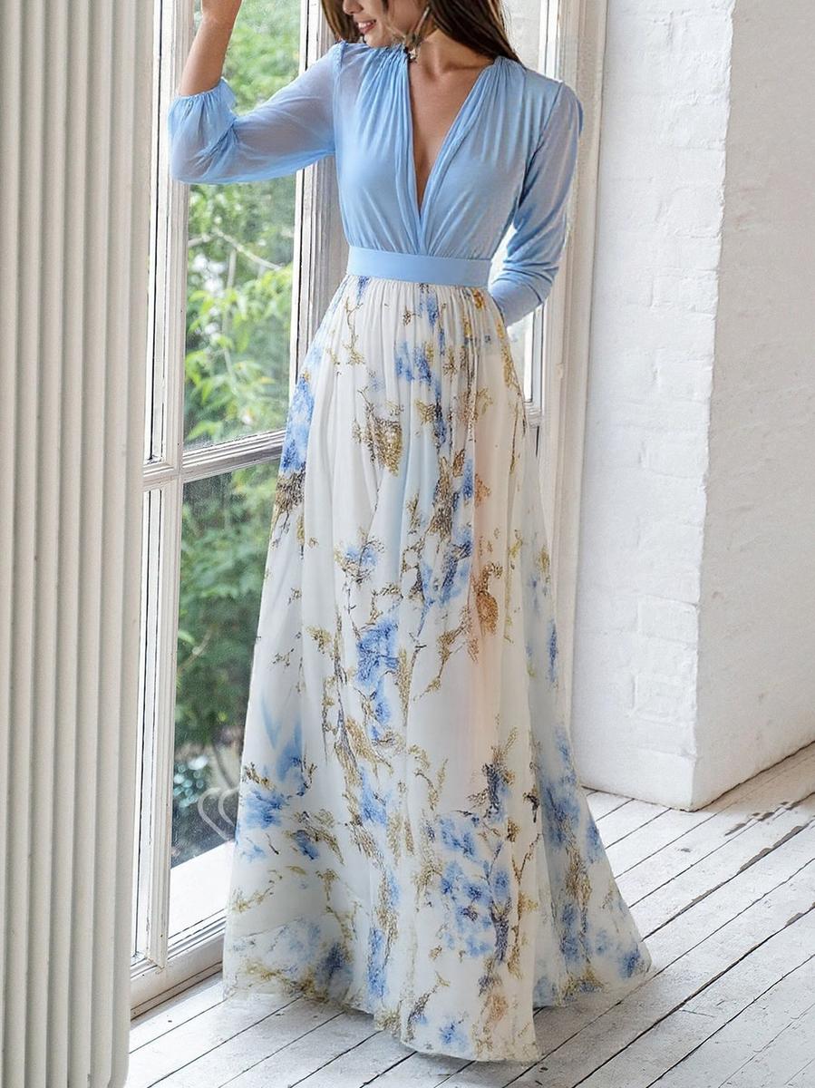 Maxi Dress with Bright Floral Print