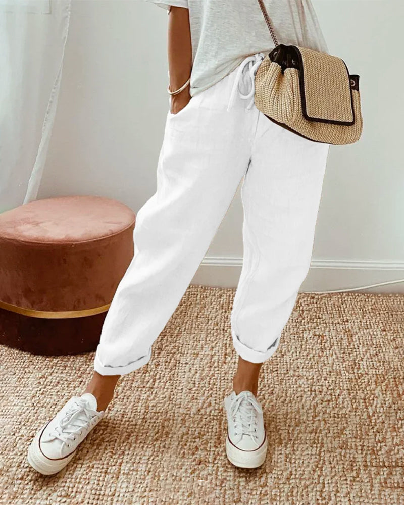Elegant High-Waisted Casual Pants