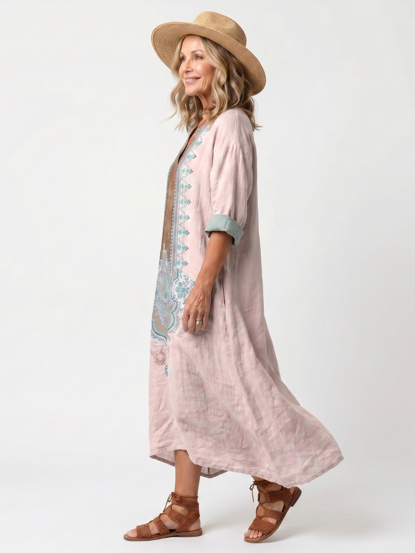 Kenza | Embroidered Midi Dress