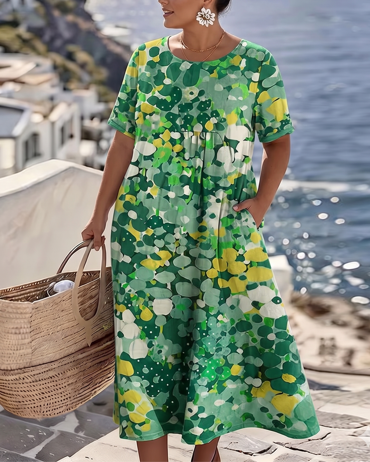 Elegant Floral Summer Midi Dress