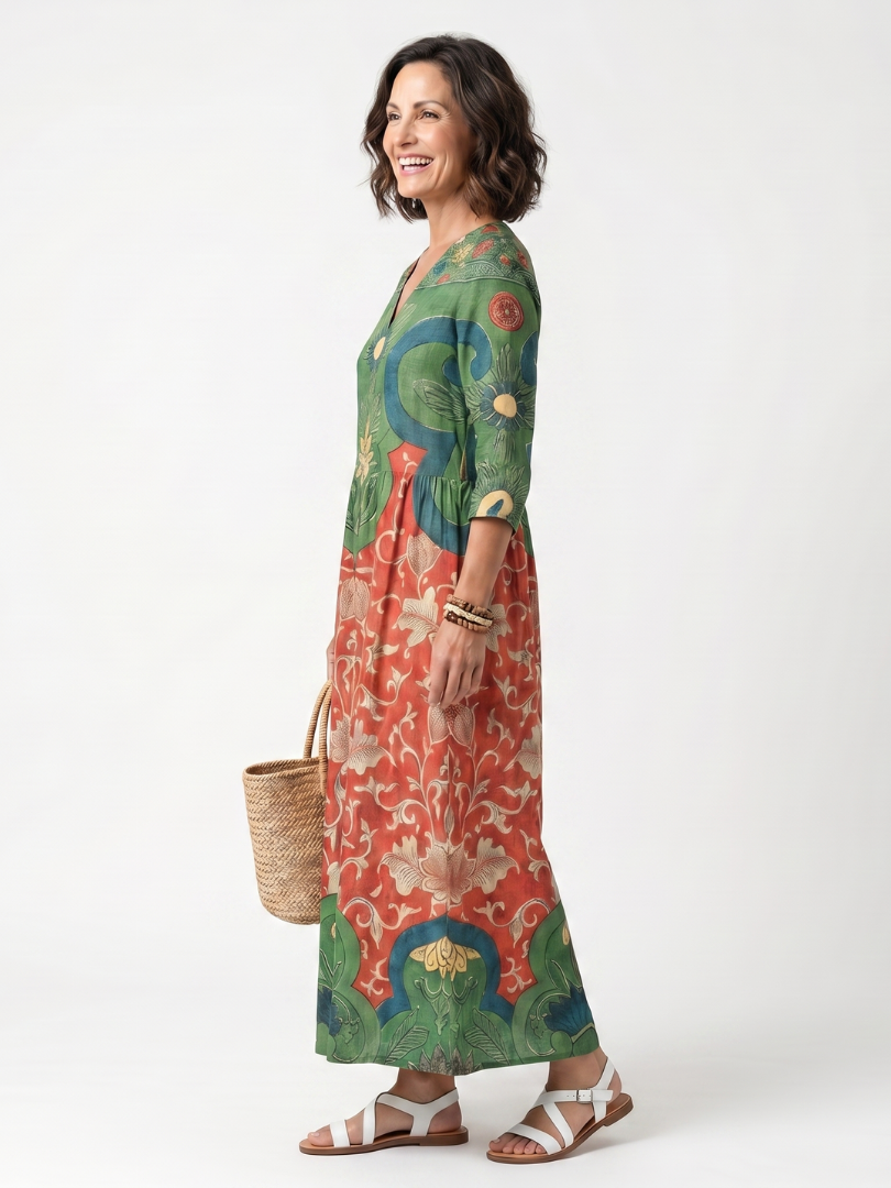 Sloane | Midi Dress with V-Neck