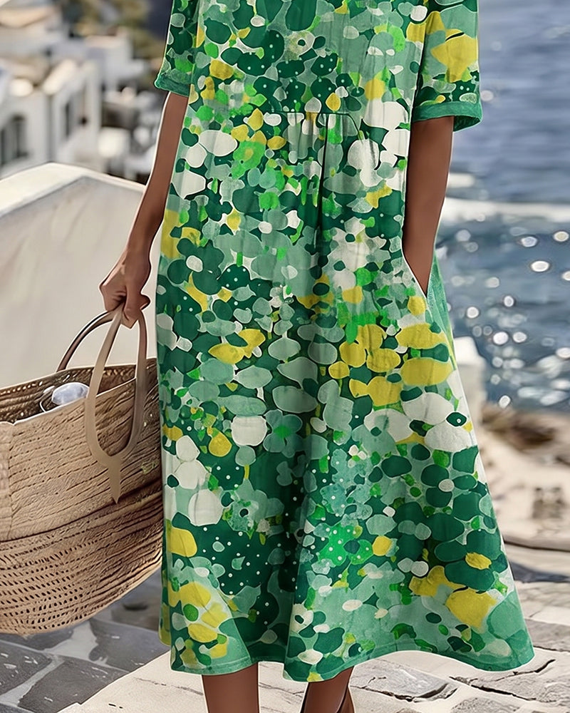 Elegant Floral Summer Midi Dress