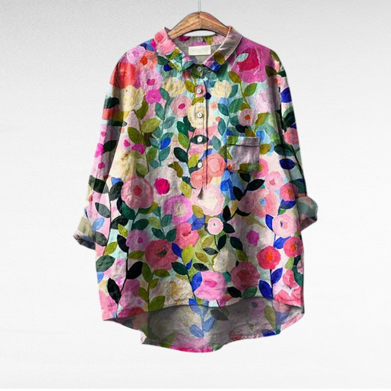 Claire | Elegant Linen Summer Blouse