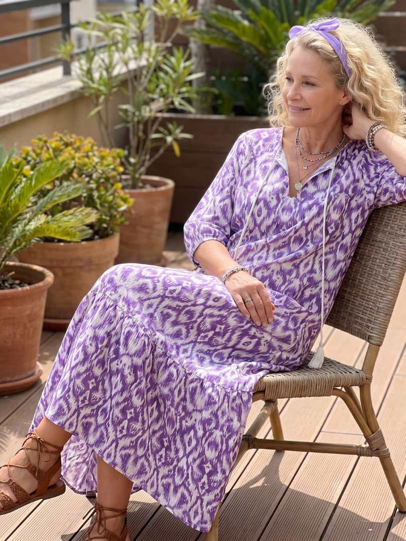 Penelope | Printed Midi Tie Dress