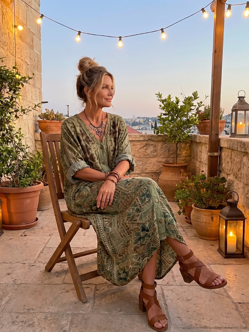 Aleta | Midi Button-Up Dress with Pockets