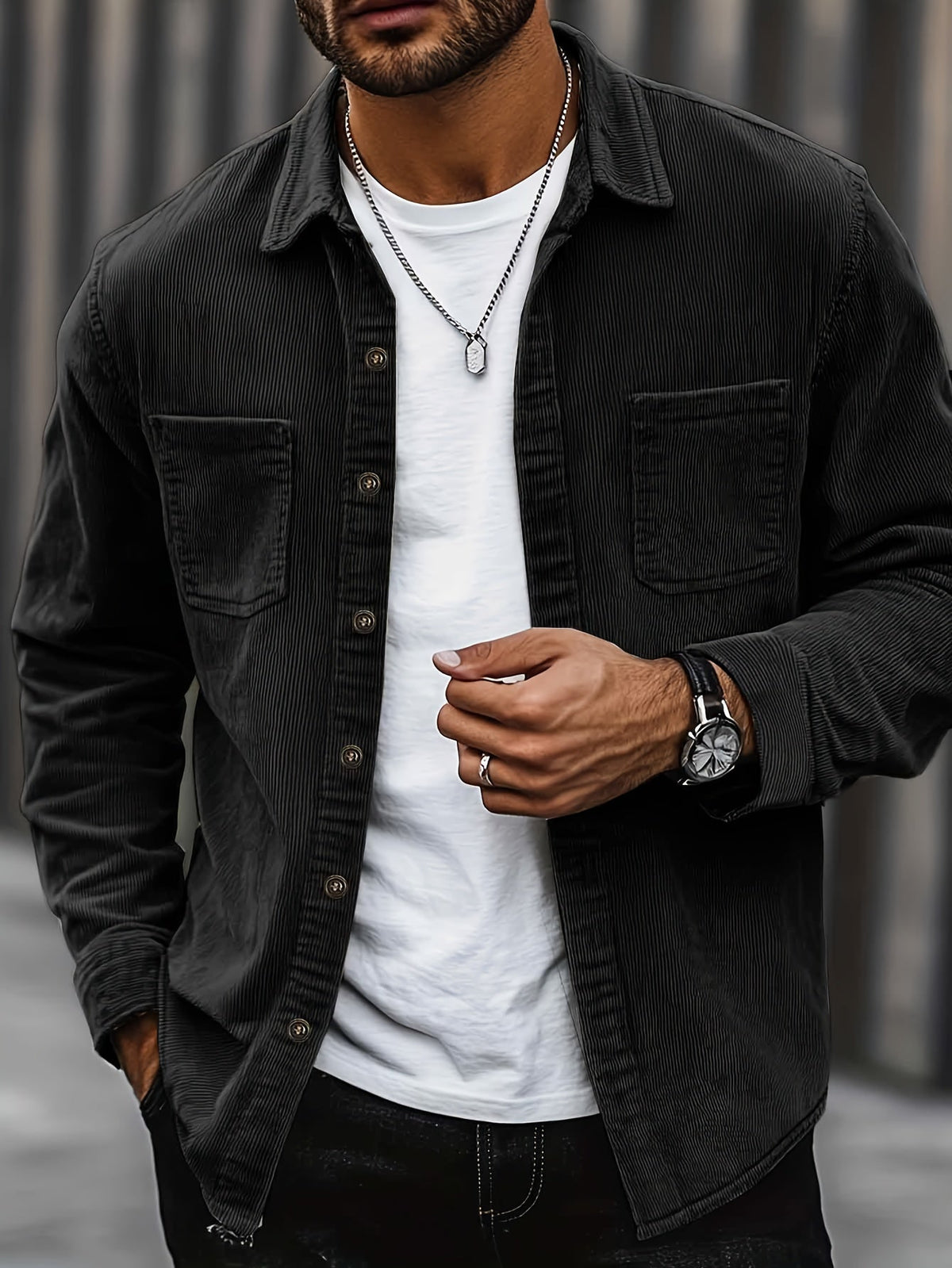 Bryce | Textured Ribbed Outer Shirt