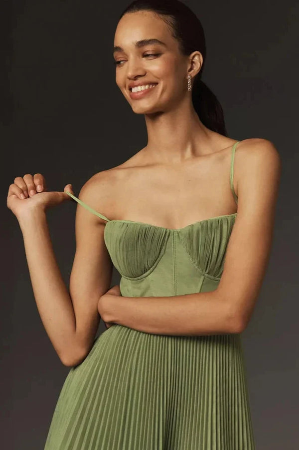 Elegant Pleated Midi Dress
