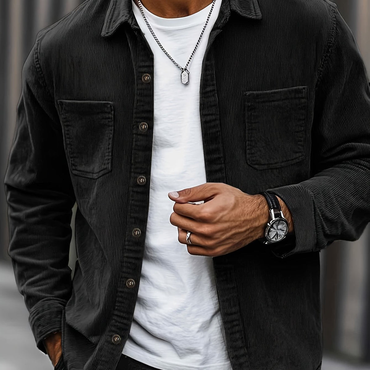 Bryce | Textured Ribbed Outer Shirt