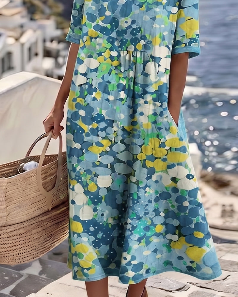 Elegant Floral Summer Midi Dress