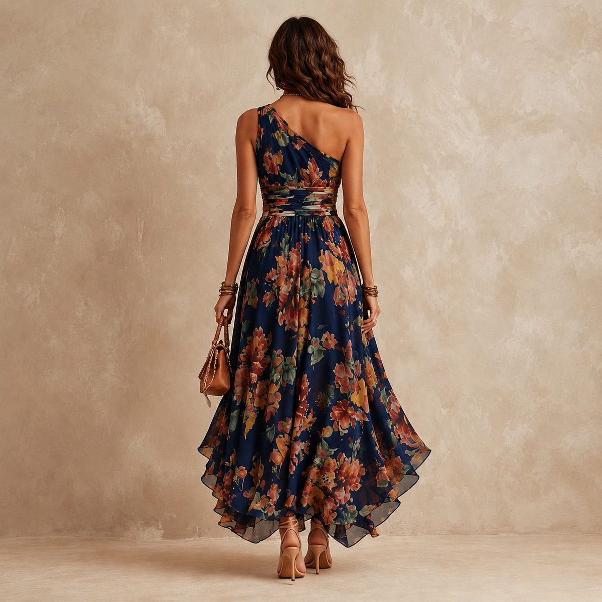 Celeste | One-Shoulder Maxi Dress with Flowers