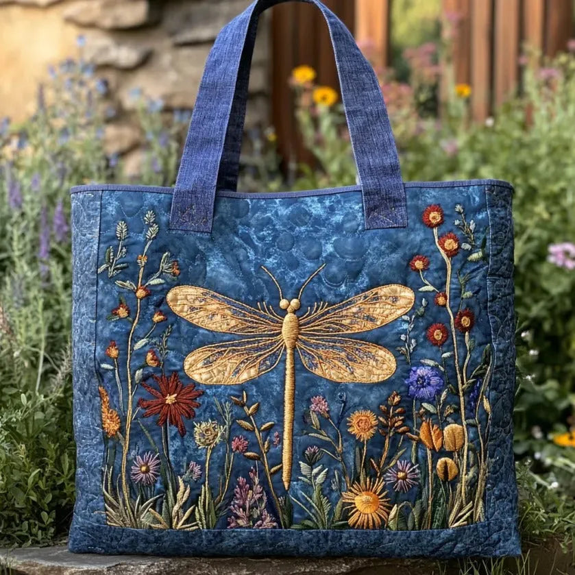 Dragonfly Quilted Tote Bag