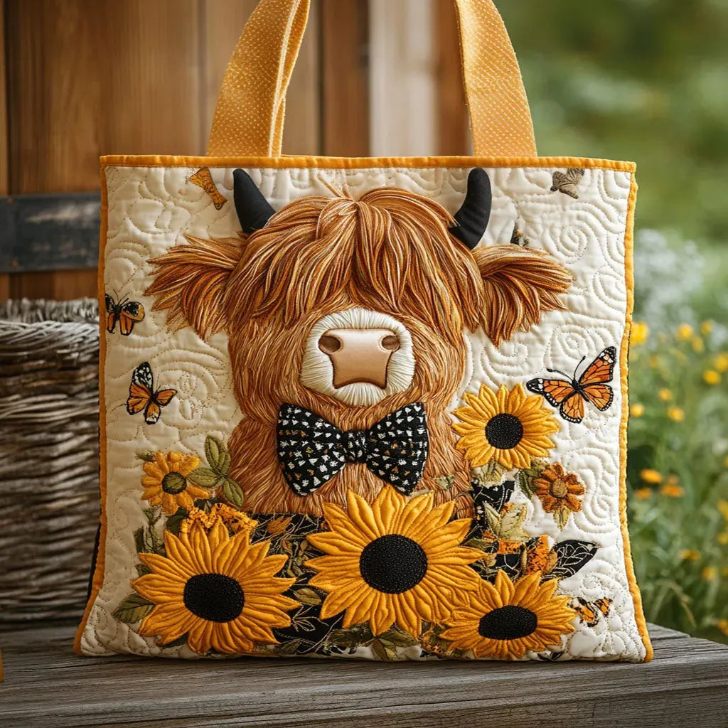 Butterfly and Bow Quilted Tote Bag