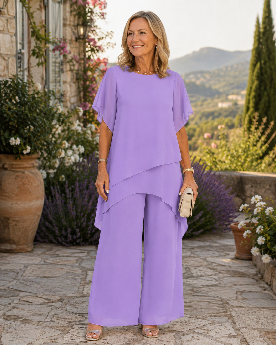 Elegant Asymmetrical Two-Piece Set