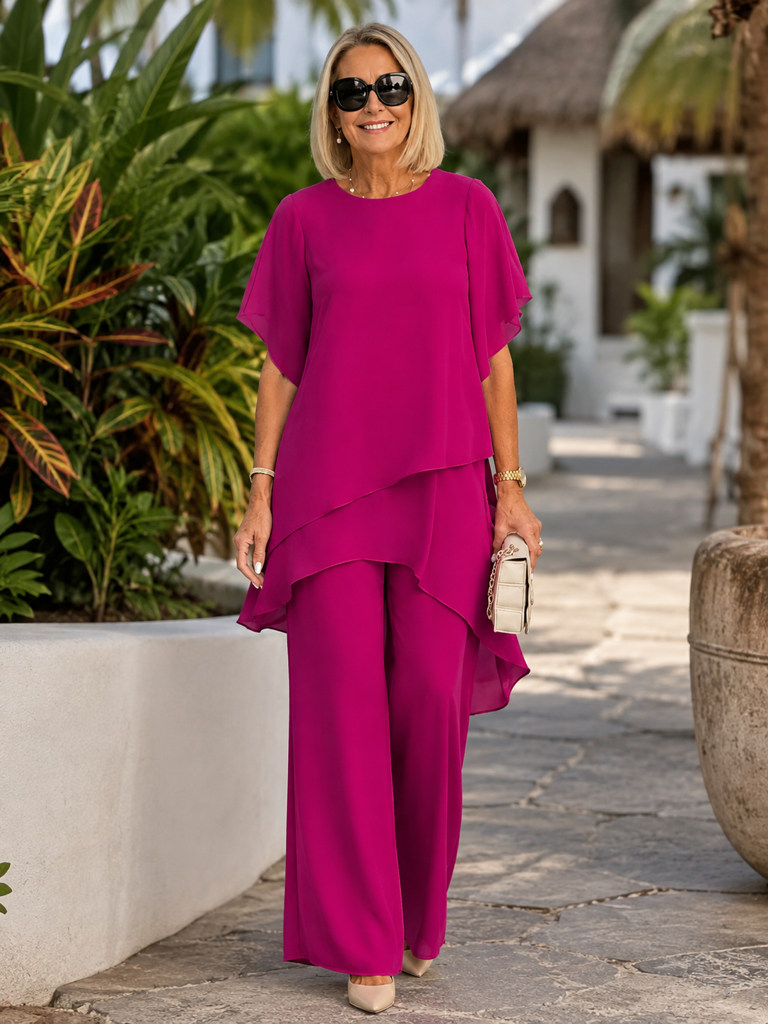 Elegant Asymmetrical Two-Piece Set