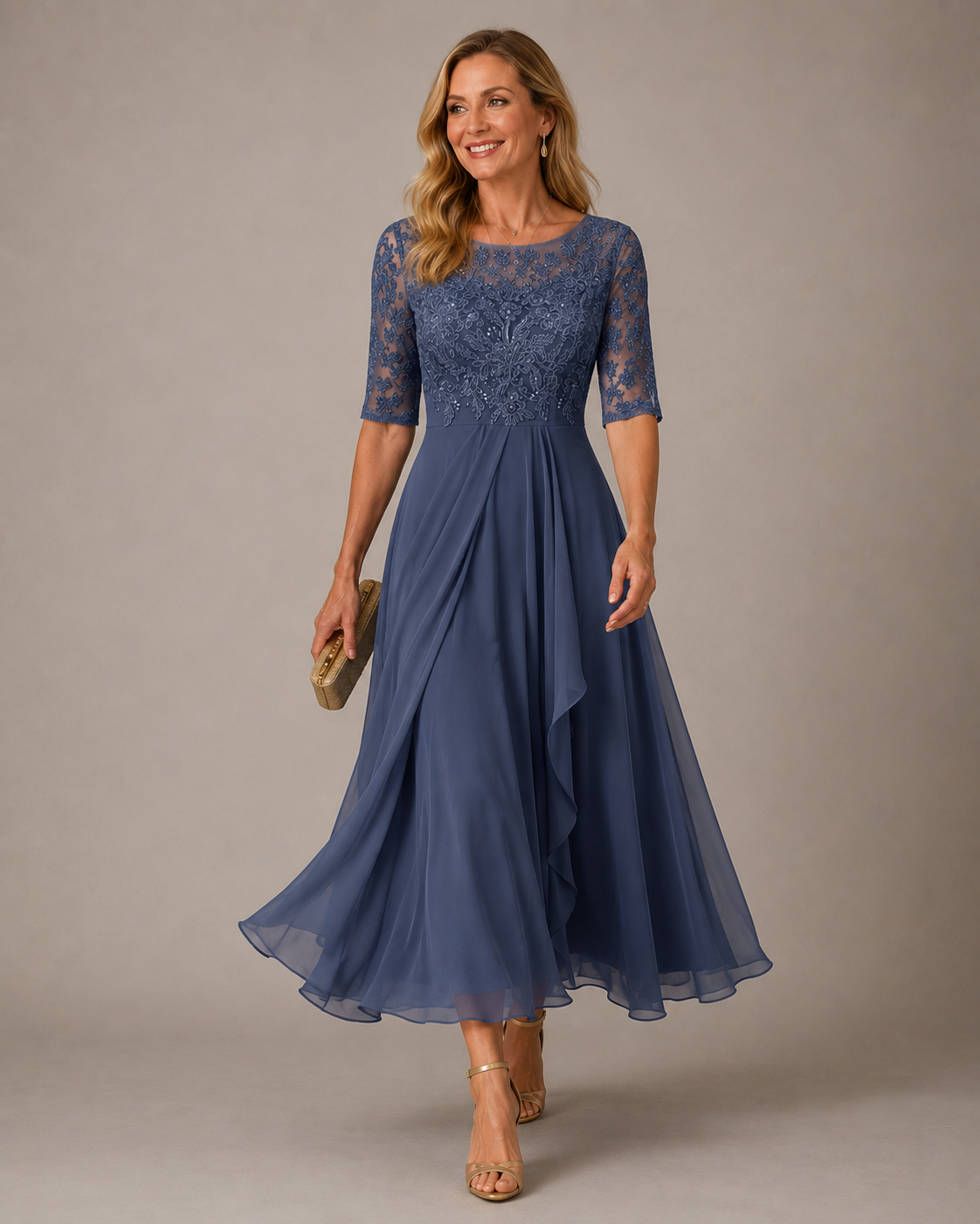 Rose Lace Midi Dress