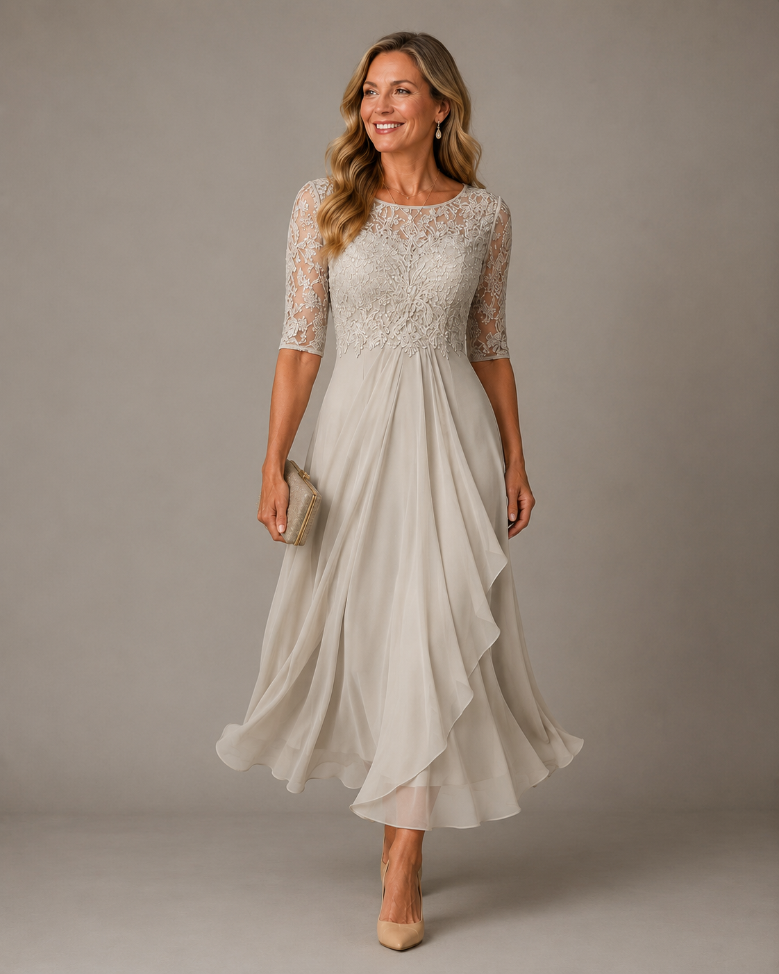 Rose Lace Midi Dress