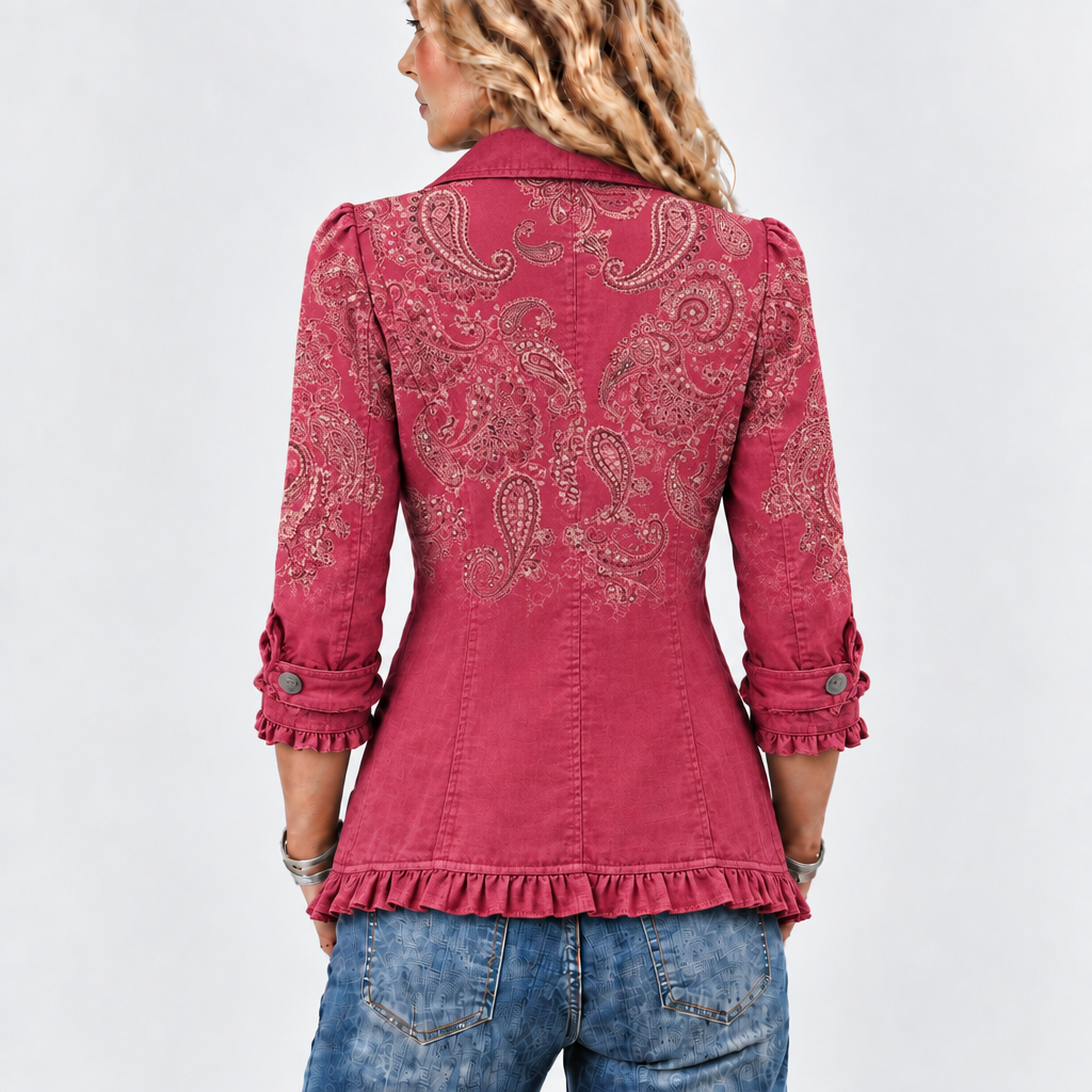 Anouk™ - Retro Paisley Ruffled Jacket