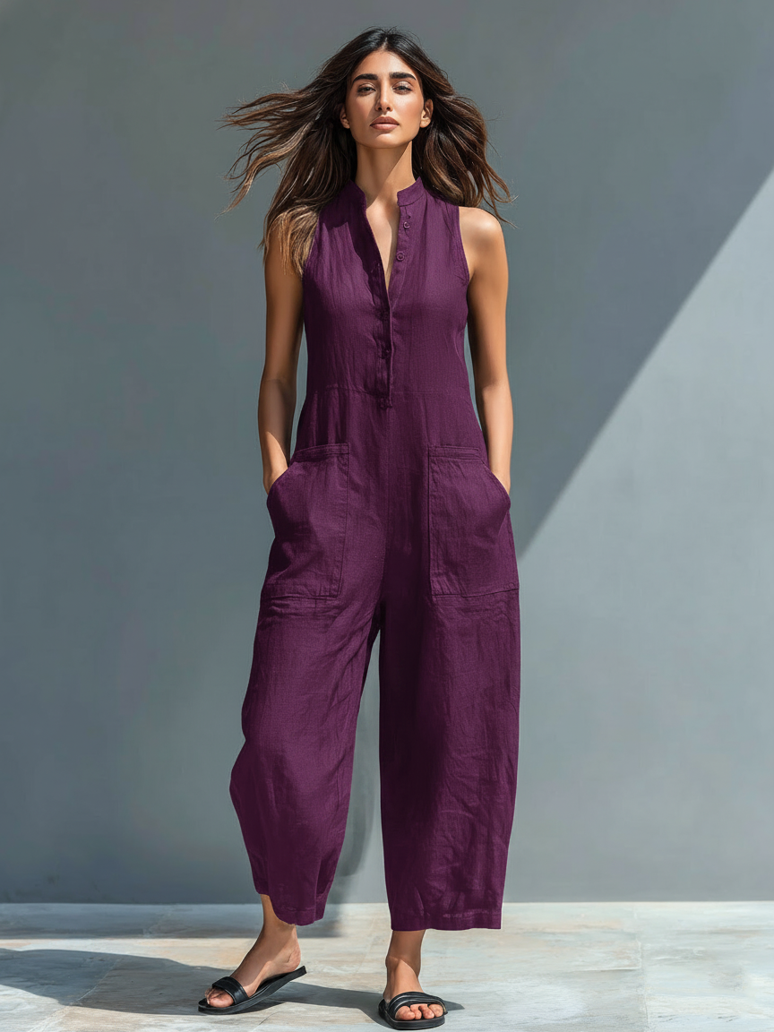 Arabella | Chic Sleeveless Linen-Blend Jumpsuit