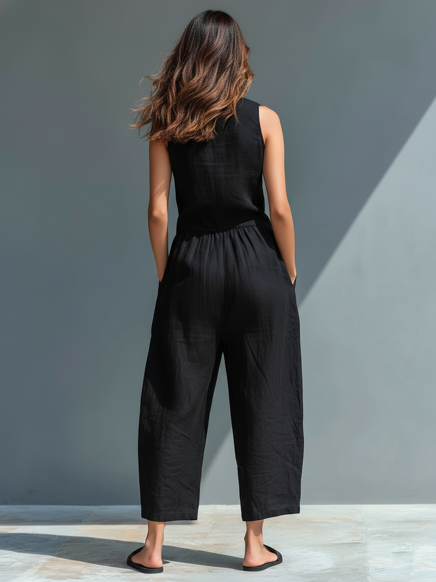 Arabella | Chic Sleeveless Linen-Blend Jumpsuit