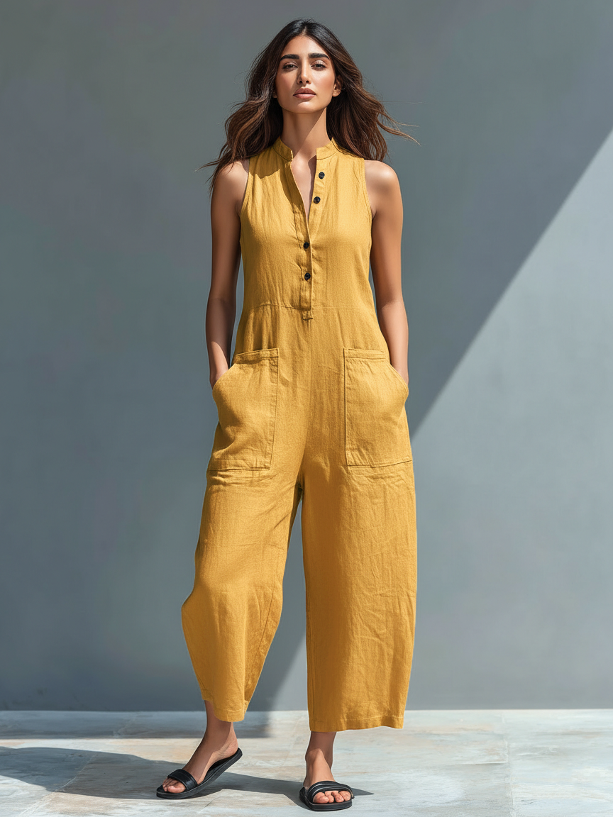 Arabella | Chic Sleeveless Linen-Blend Jumpsuit