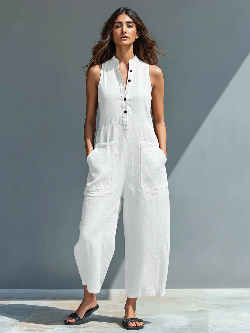 Arabella | Chic Sleeveless Linen-Blend Jumpsuit