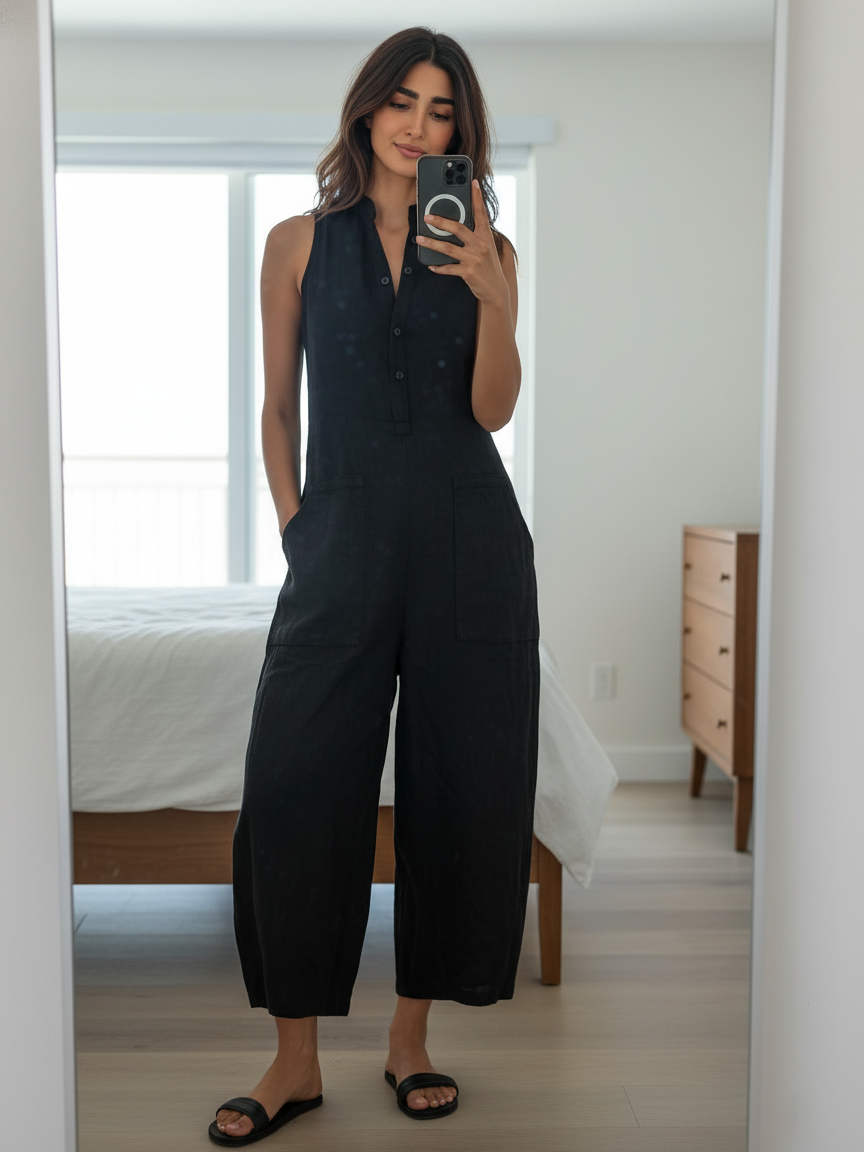 Arabella | Chic Sleeveless Linen-Blend Jumpsuit