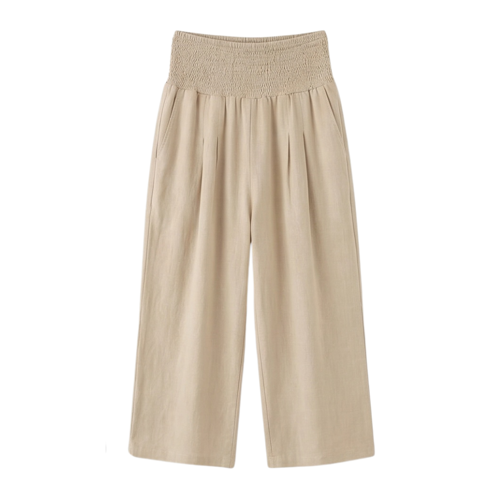 Coastella – Women's Smocked-Waist Wide-Leg Culottes