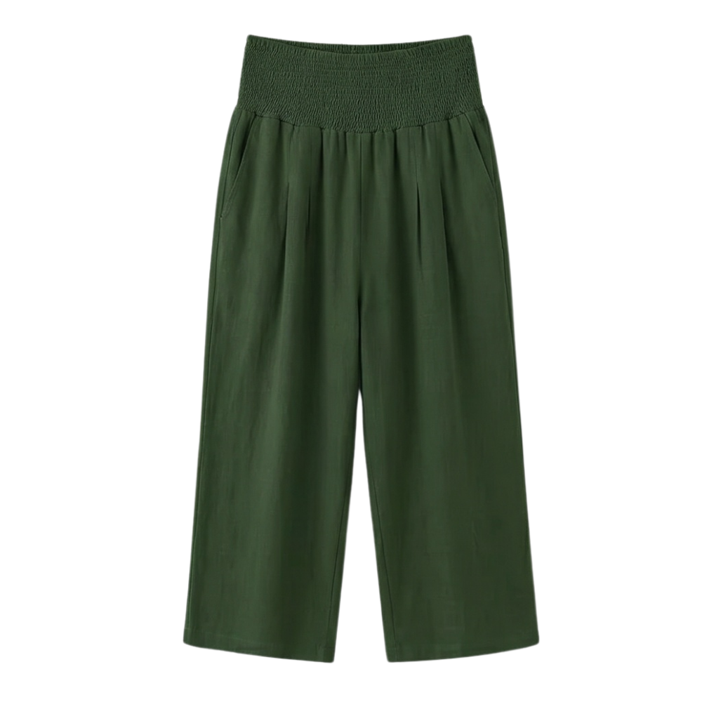 Coastella – Women's Smocked-Waist Wide-Leg Culottes