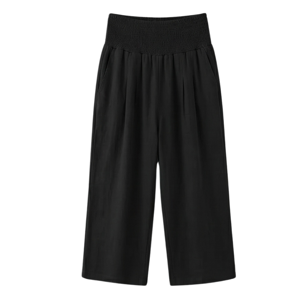 Coastella – Women's Smocked-Waist Wide-Leg Culottes