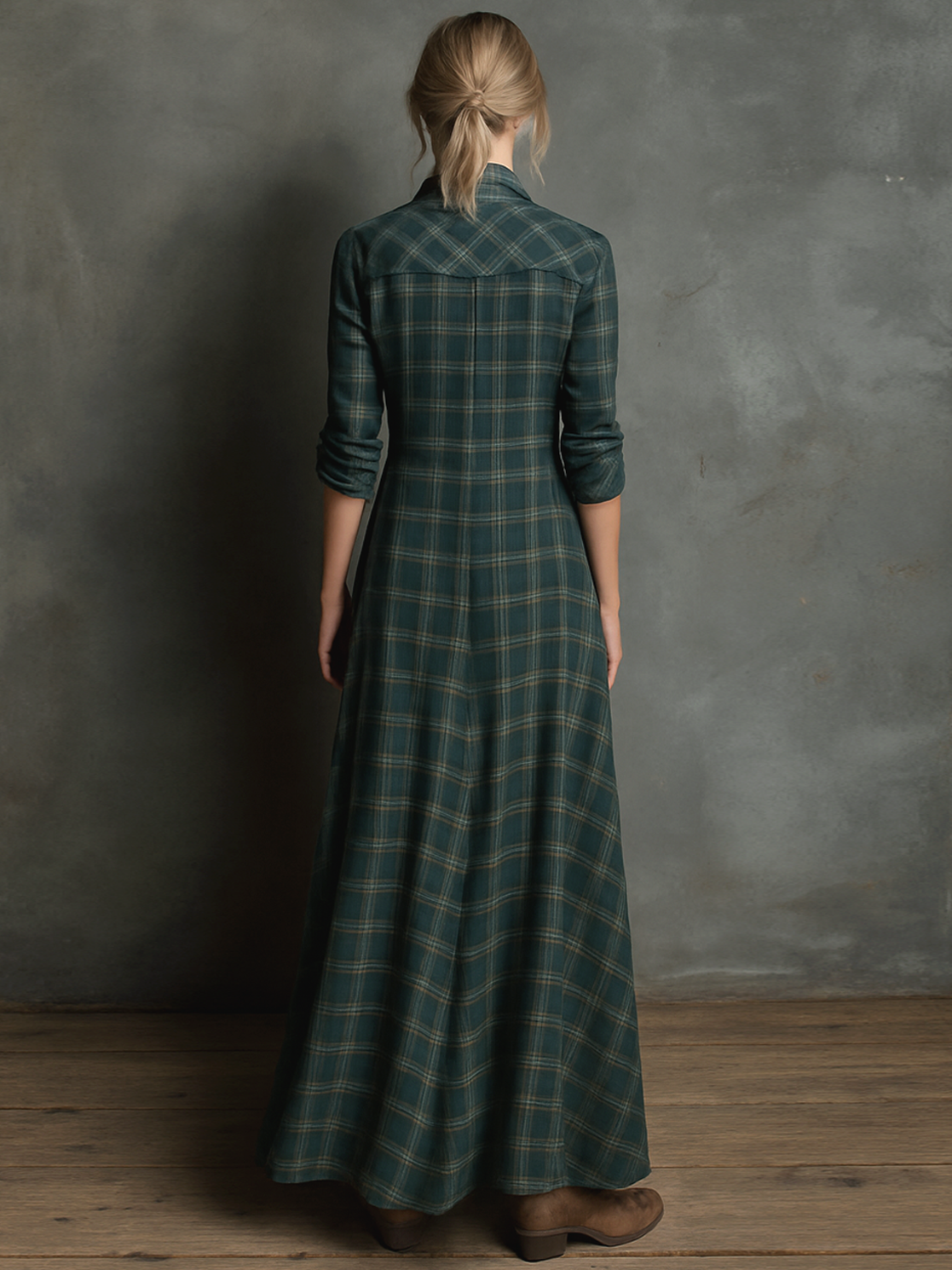 Striped Maxi Dress with Collar