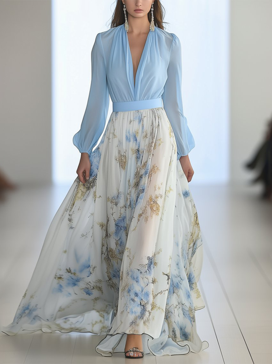 Maxi Dress with Bright Floral Print