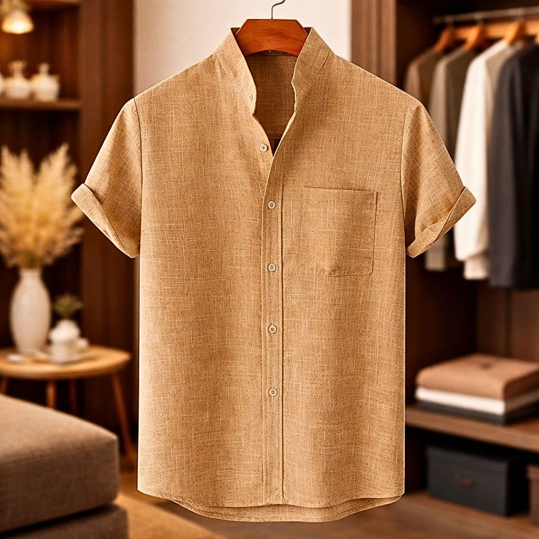 Elegant Short Sleeve Linen Shirt