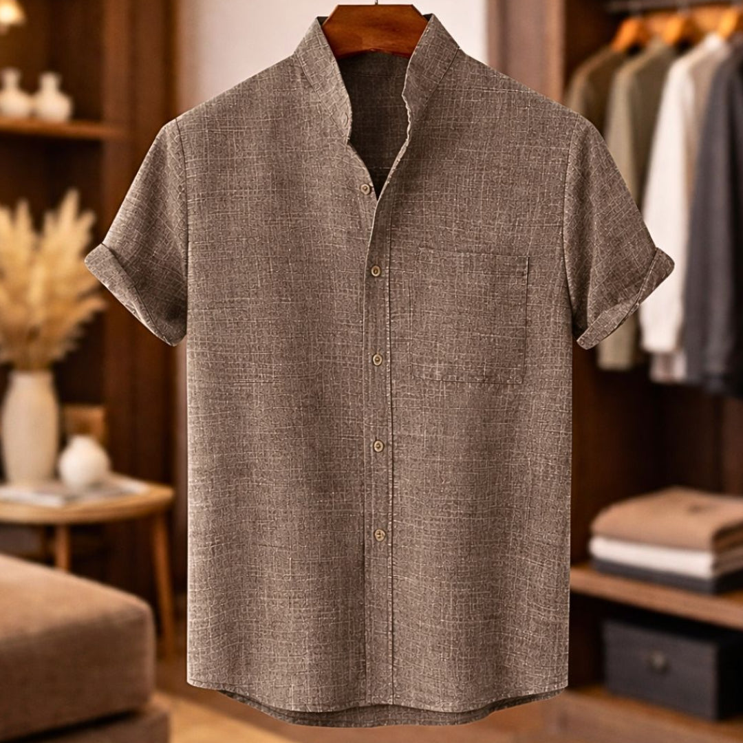 Elegant Short Sleeve Linen Shirt