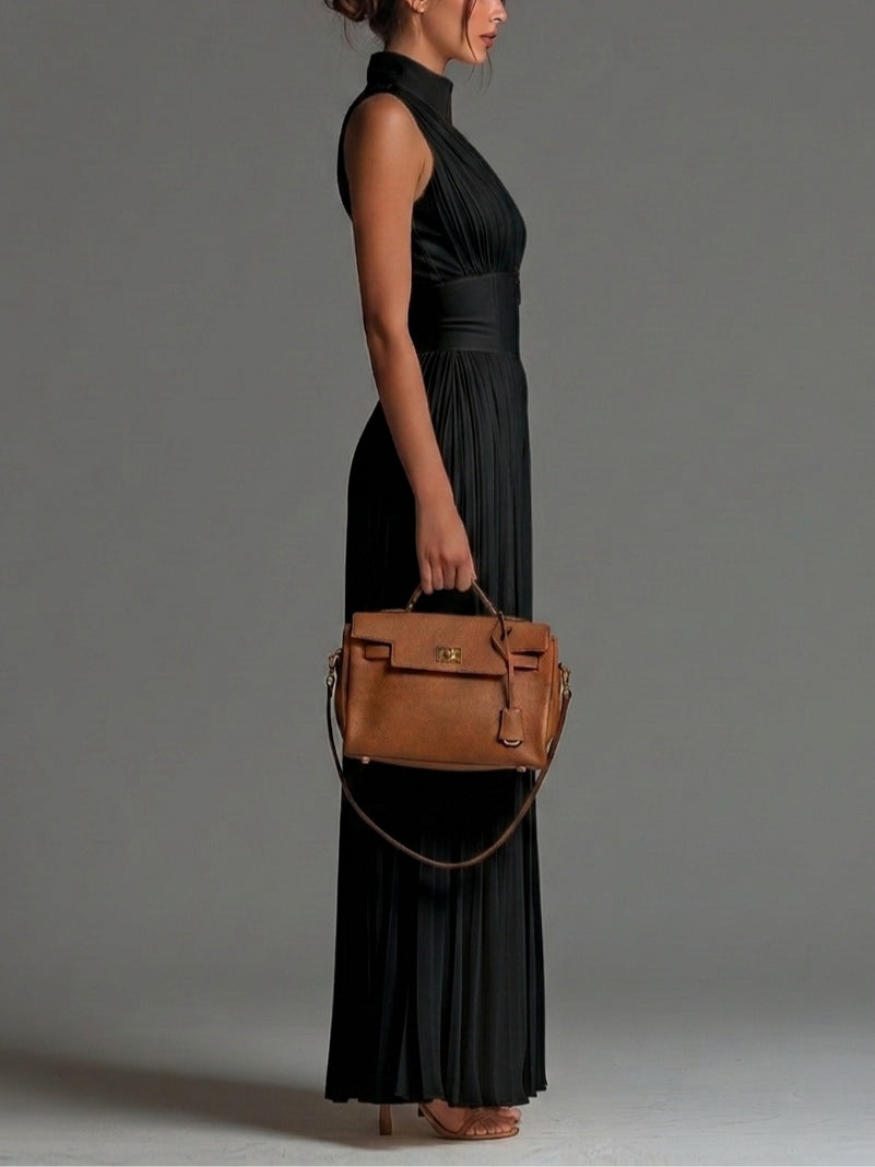 Black Chiffon Wide-Leg Jumpsuit