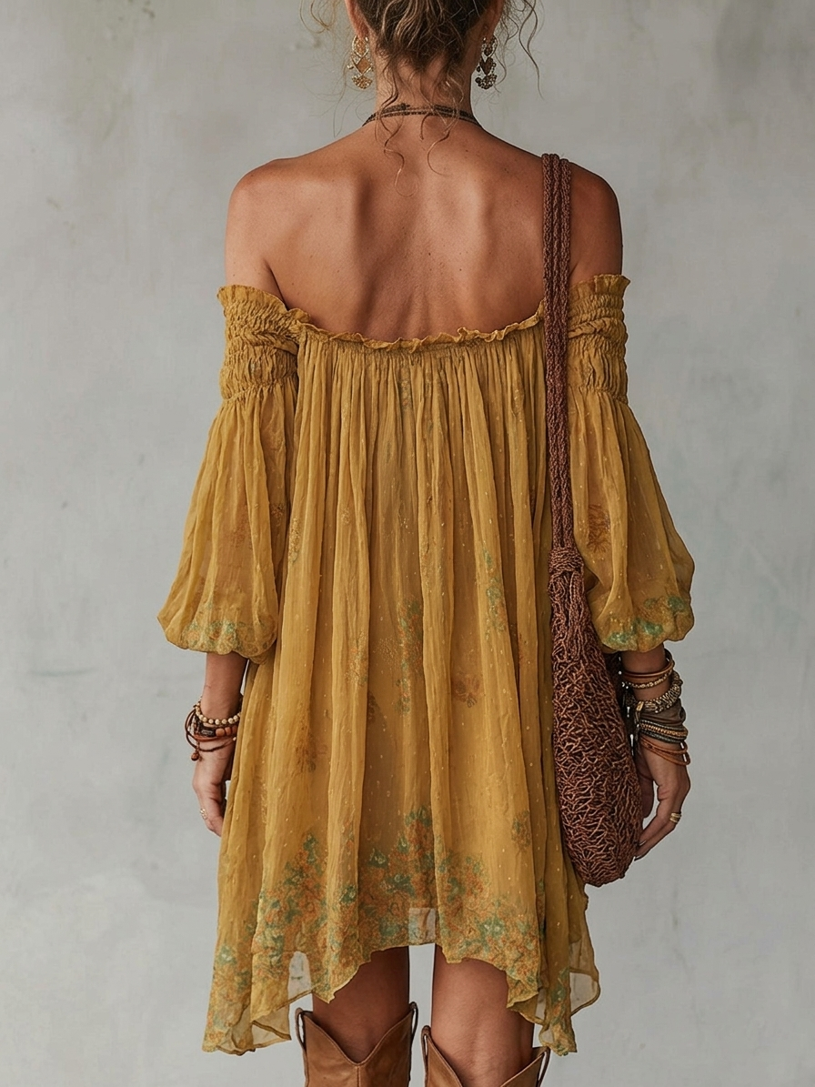 Giunchiglia | Yellow Floral Mini Dress