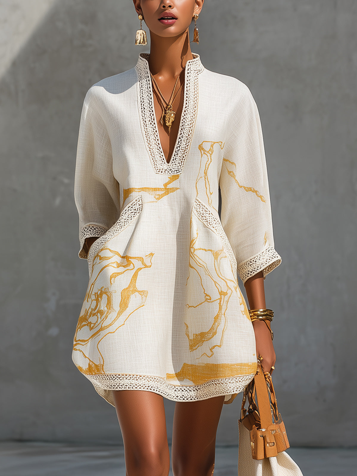 Aliénor | Ivory Lace Mini Dress