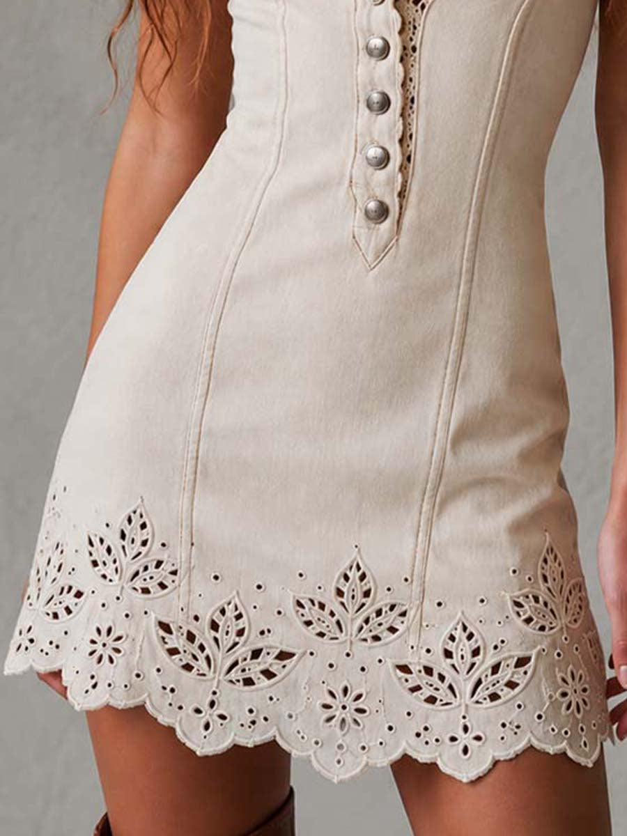 Gabrielle | Ivory Lace Mini Dress