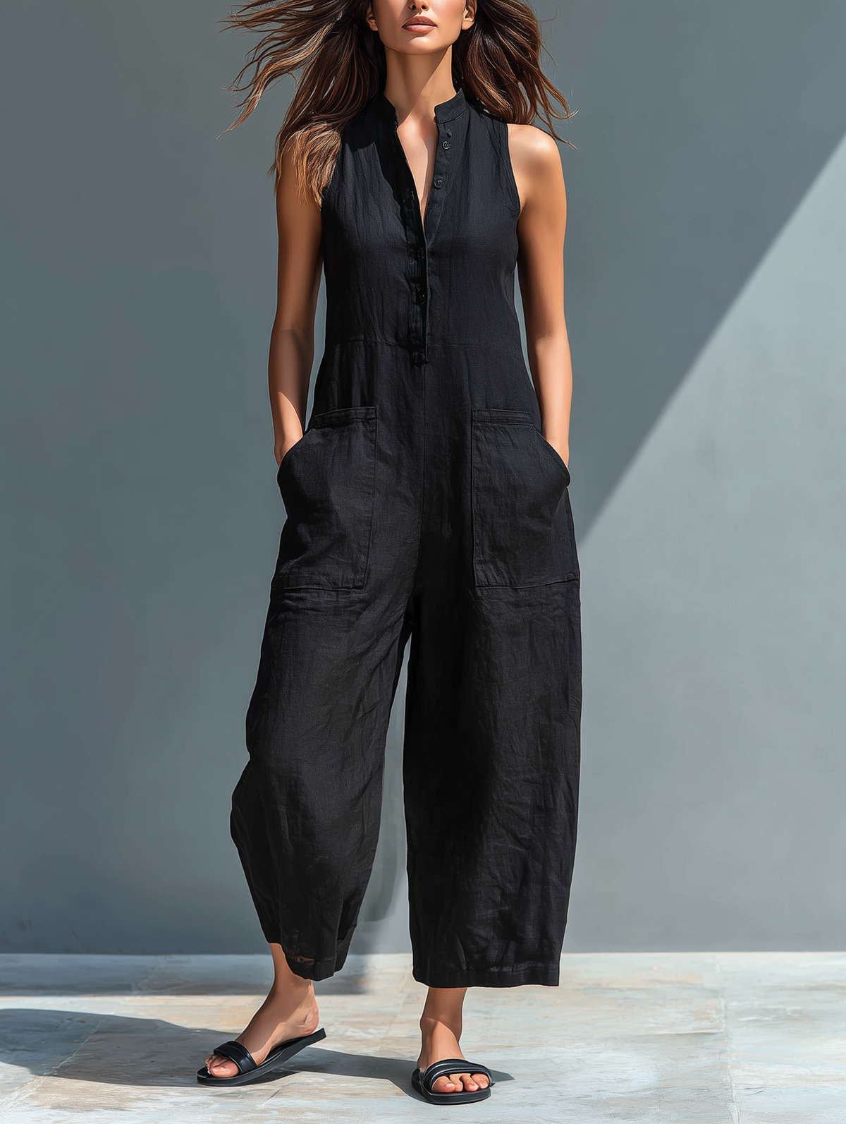 Arabella | Chic Sleeveless Linen-Blend Jumpsuit