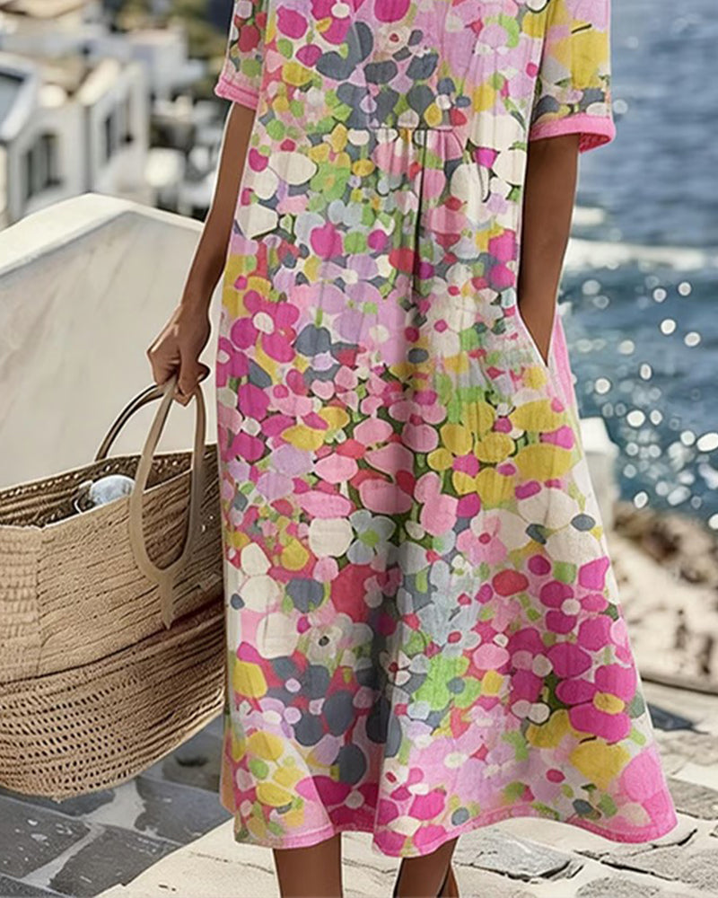 Elegant Floral Summer Midi Dress