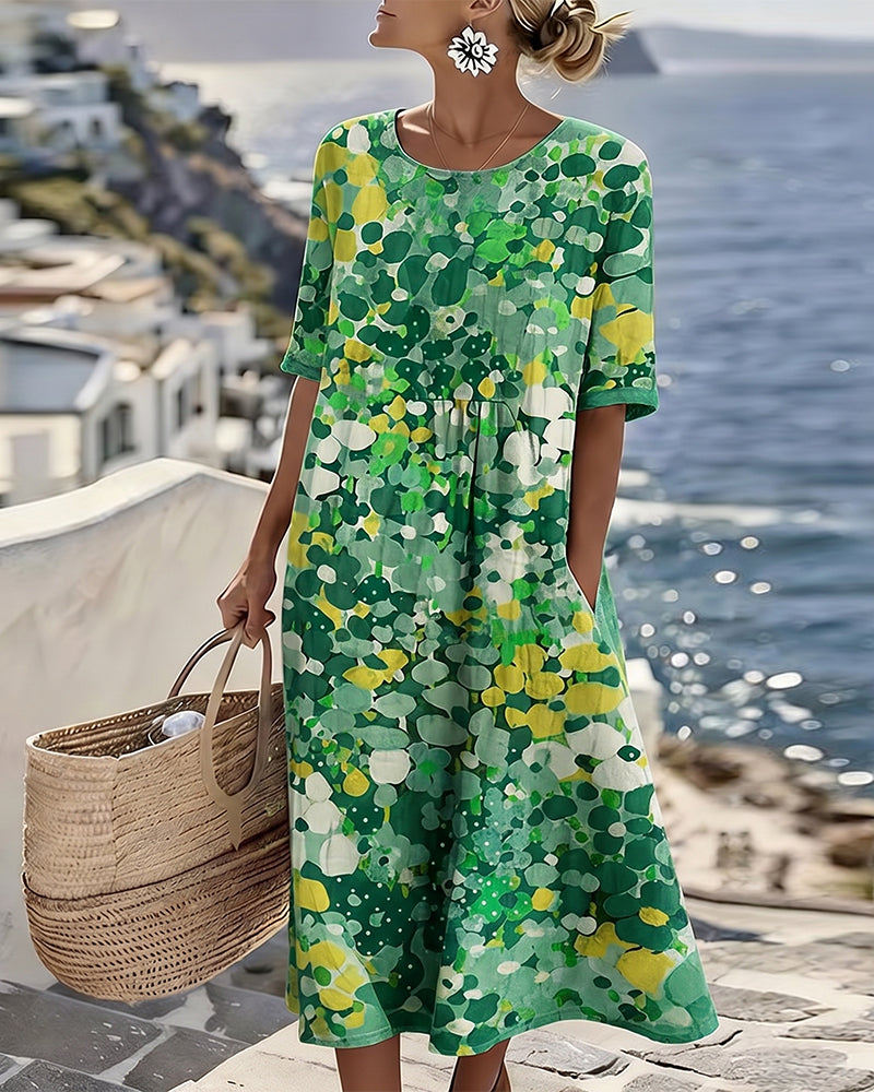 Elegant Floral Summer Midi Dress