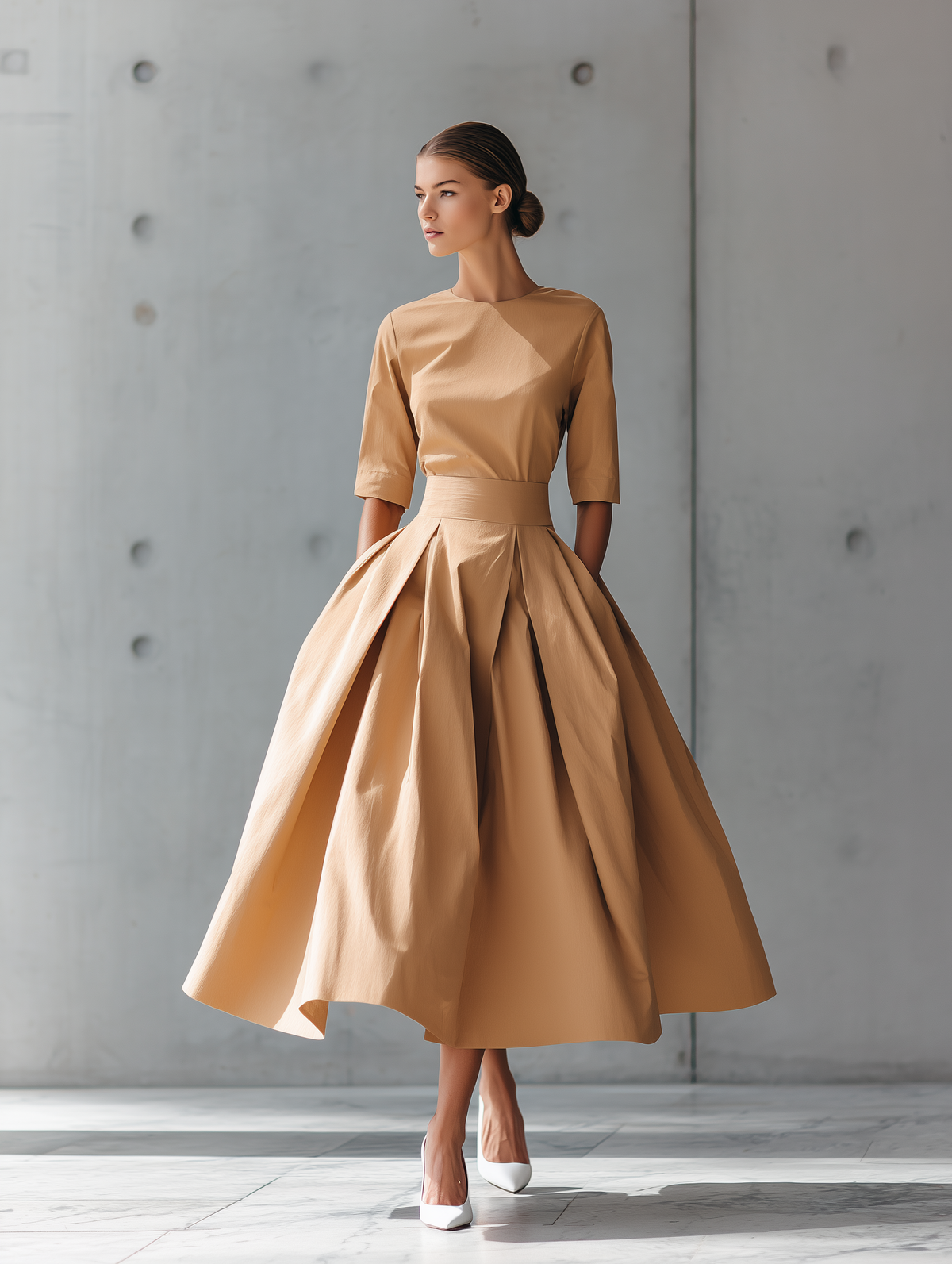 Structured Cotton Maxi Dress
