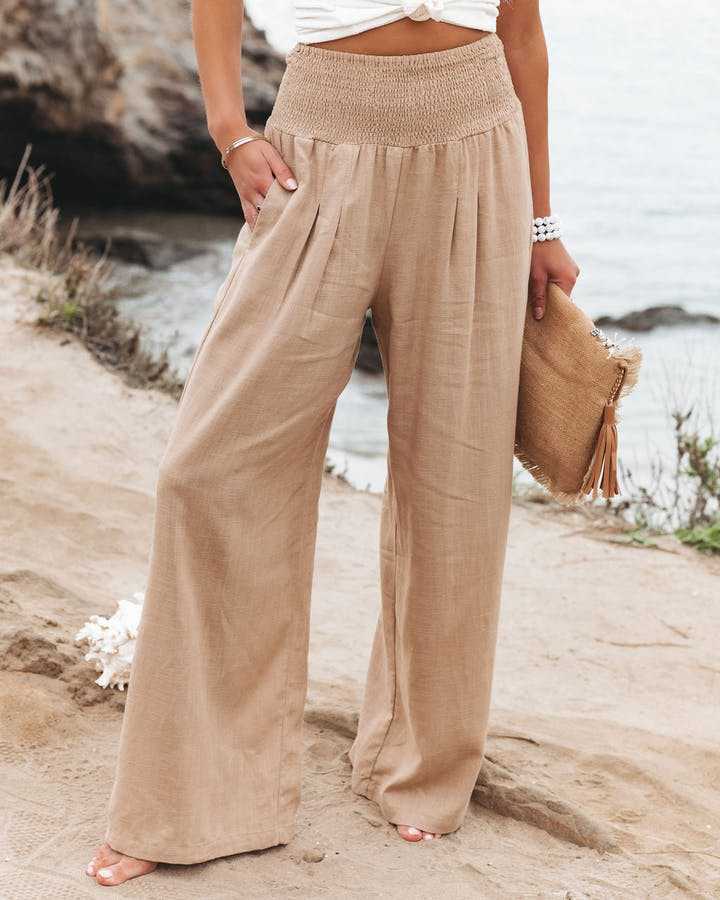 Fluid Beach Pants with Wide Legs